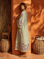 Women's Embroidered Floral Dress – Flowy Formal Occasion Dress