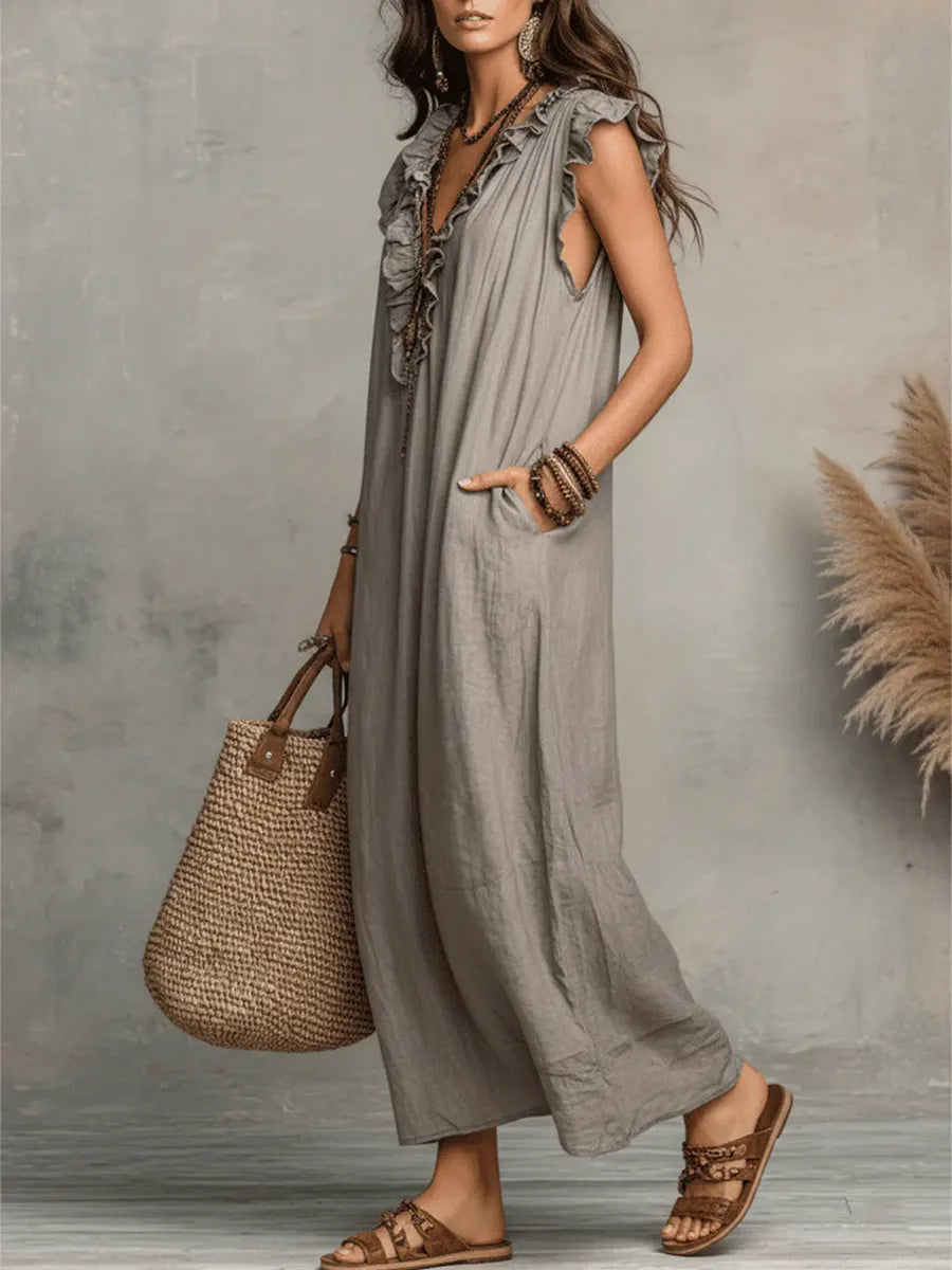 Women's Relaxed Boho Maxi Dress – Flowy Summer Dress