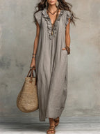 Women's Relaxed Boho Maxi Dress – Flowy Summer Dress