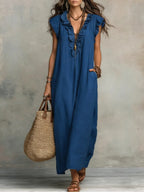 Women's Relaxed Boho Maxi Dress – Flowy Summer Dress