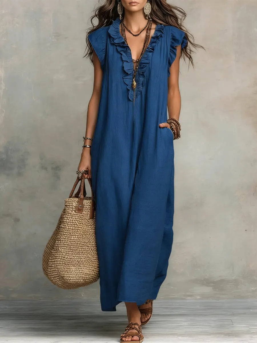 Women's Relaxed Boho Maxi Dress – Flowy Summer Dress