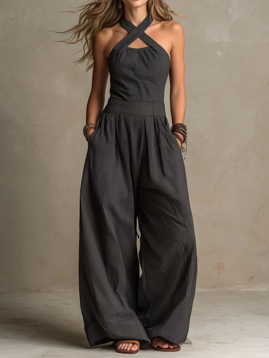 Alanah | Cross Neck Halter Jumpsuit
