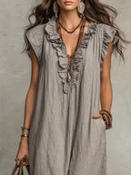 Women's Relaxed Boho Maxi Dress – Flowy Summer Dress