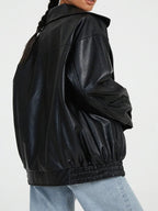 Women's Oversized Zip Jacket – Wide Collar Jacket
