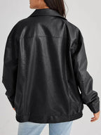Women's Oversized Zip Jacket – Wide Collar Jacket