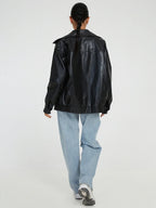 Women's Oversized Zip Jacket – Wide Collar Jacket