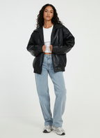 Women's Oversized Zip Jacket – Wide Collar Jacket
