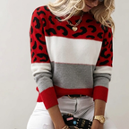 Women's Printed Graphic Sweater – Relaxed Long Sleeve Pullover