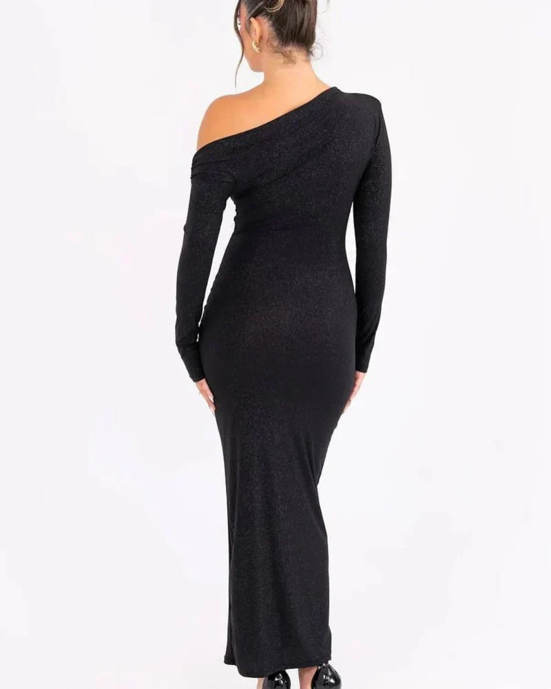 Women's Sparkle Evening Maxi Dress – Flowy Formal Occasion Dress