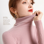 Women's Classic Roll Neck Sweater – Turtleneck Winter Knit Sweater