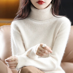 Women's Classic High Neck Sweater – Winter Turtleneck Knit Pullover