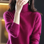 Women's Classic High Neck Sweater – Winter Turtleneck Knit Pullover
