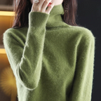 Women's Classic High Neck Sweater – Winter Turtleneck Knit Pullover