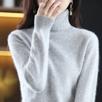 Women's Classic High Neck Sweater – Winter Turtleneck Knit Pullover