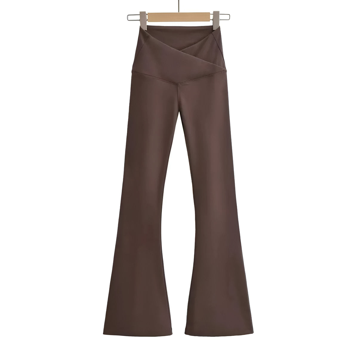 Women's High Waisted Flared Stretch Trousers – Fitted Everyday Pants