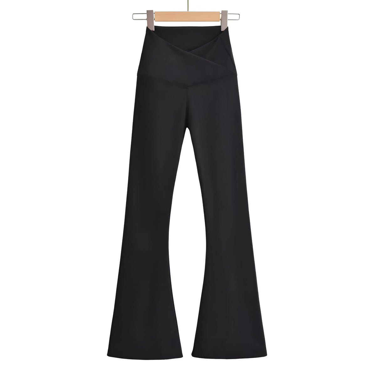 Women's High Waisted Flared Stretch Trousers – Fitted Everyday Pants