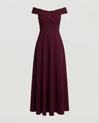 Women's Off-Shoulder Evening Maxi Dress – Fitted Formal Occasion Gown