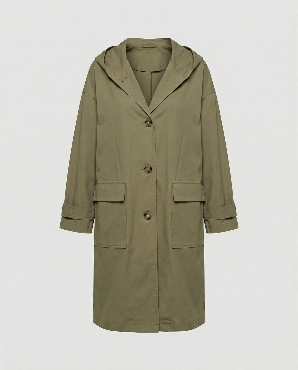 Women's Long Belted Trench Coat – Adjustable Waist Transitional Overcoat