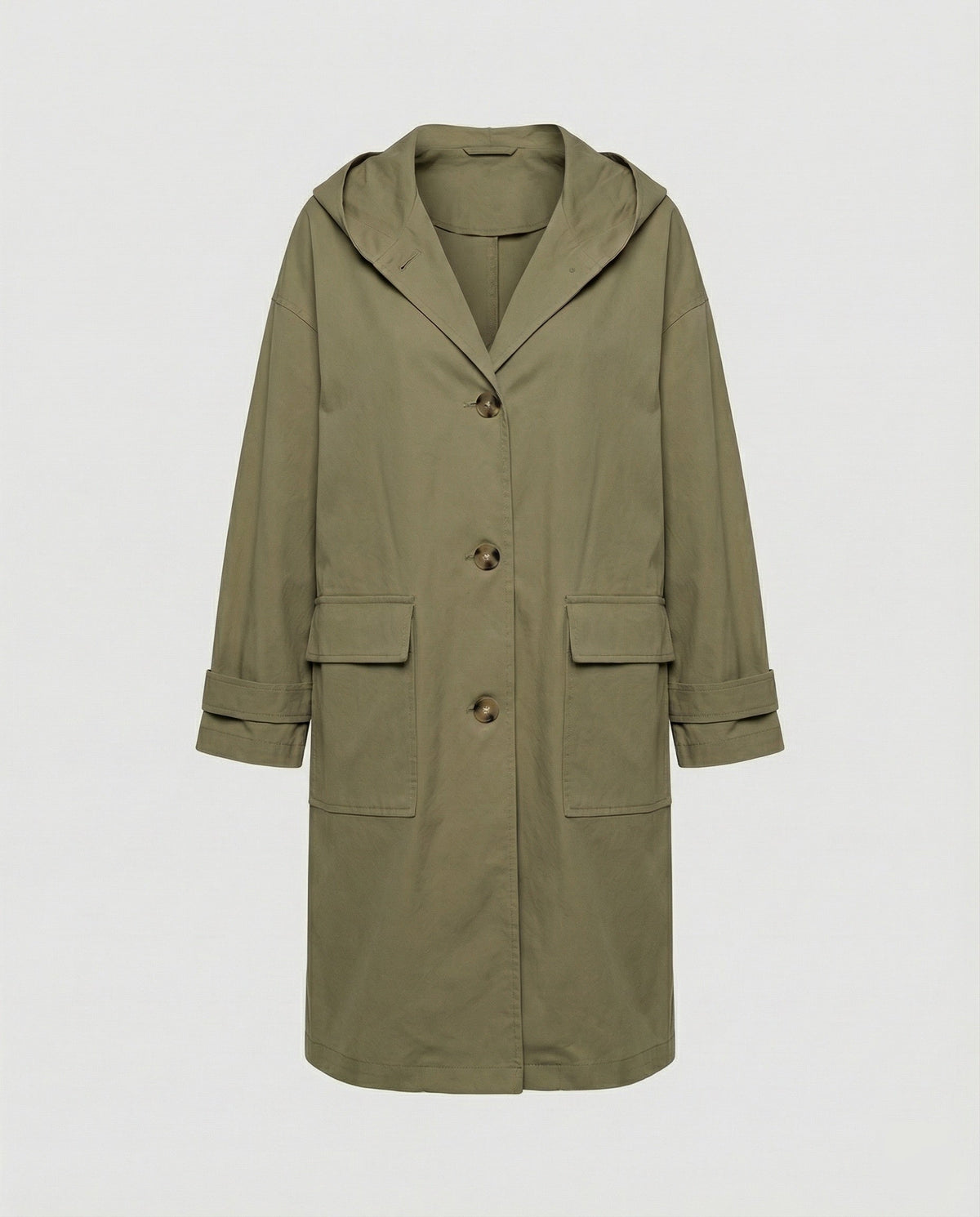 Women's Long Belted Trench Coat – Adjustable Waist Transitional Overcoat