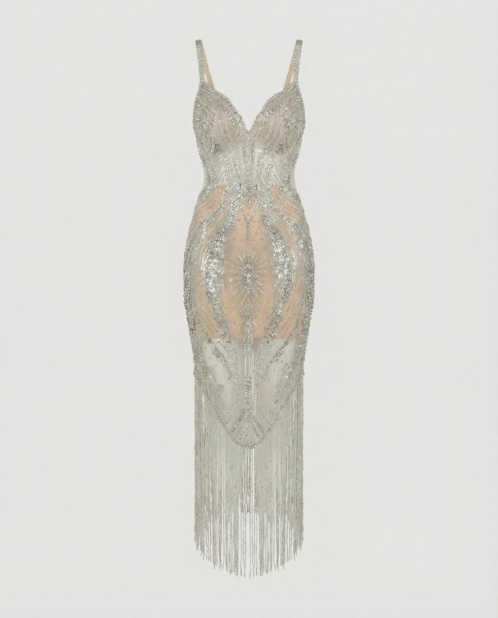 Alanah | Sleeveless Sequin Midi Dress with v-neck