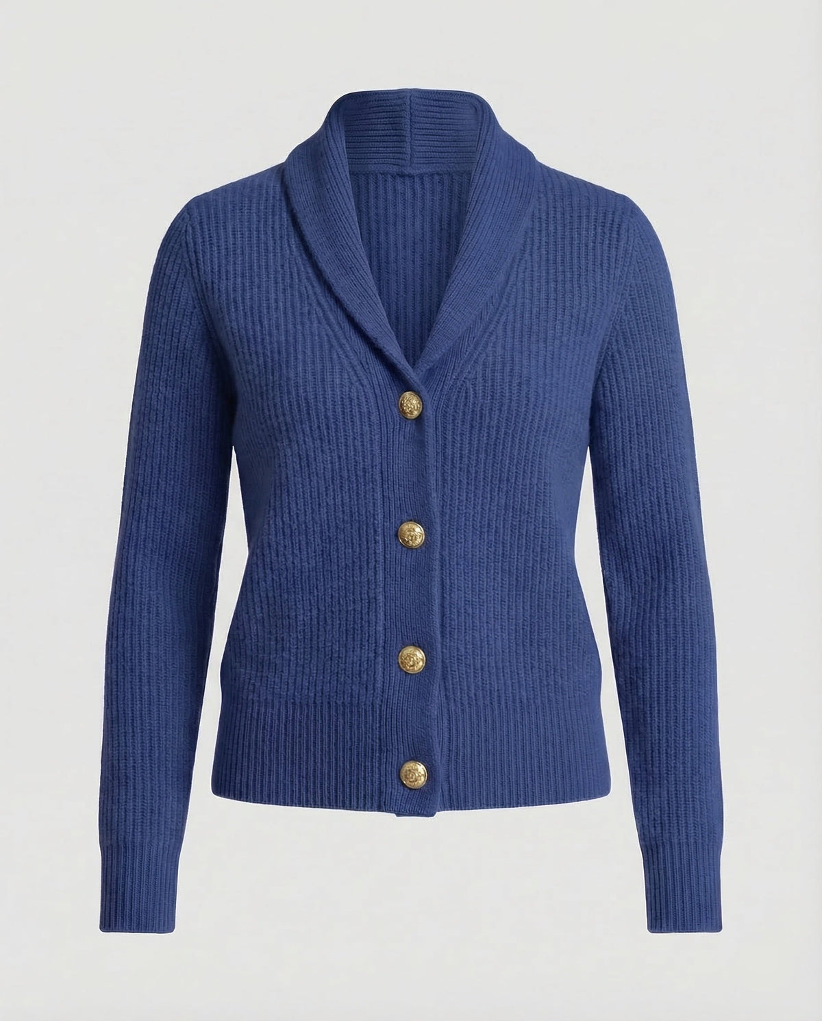 Women's Lapel Collar Knit Cardigan – Button Front Long Sleeve Cardigan