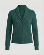 Women's Lapel Collar Knit Cardigan – Button Front Long Sleeve Cardigan