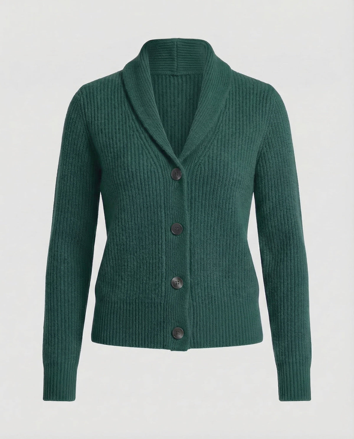 Women's Lapel Collar Knit Cardigan – Button Front Long Sleeve Cardigan