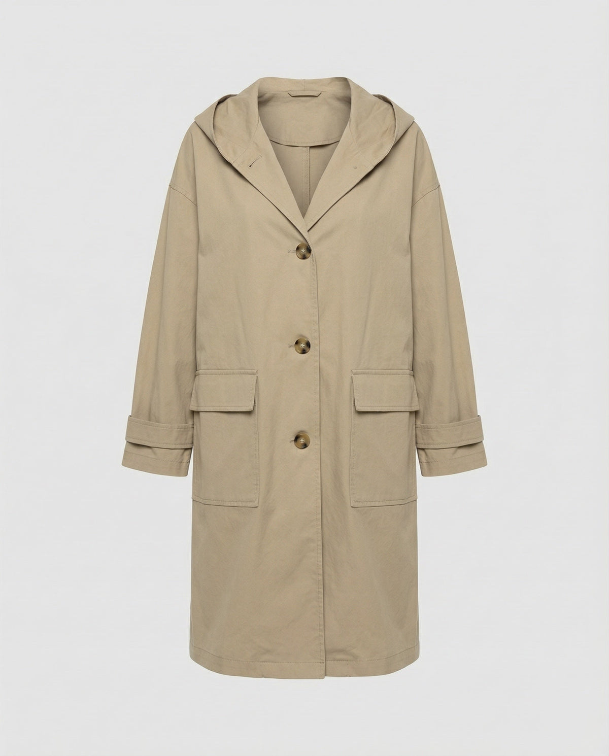 Women's Long Belted Trench Coat – Adjustable Waist Transitional Overcoat