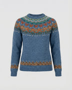 Women's Vintage Nordic Sweater – Icelandic Pattern Crew Neck Pullover