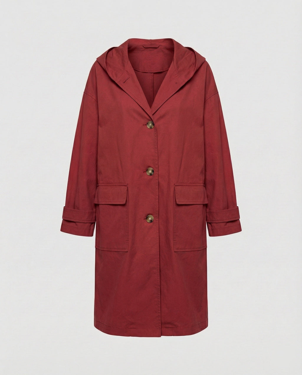 Women's Long Belted Trench Coat – Adjustable Waist Transitional Overcoat