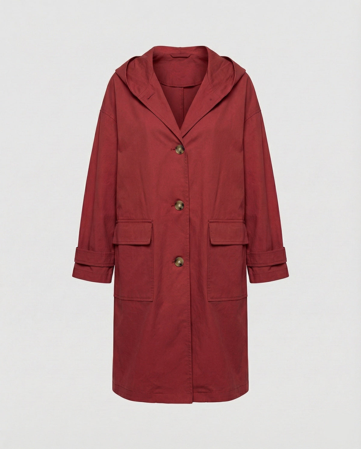 Women's Long Belted Trench Coat – Adjustable Waist Transitional Overcoat