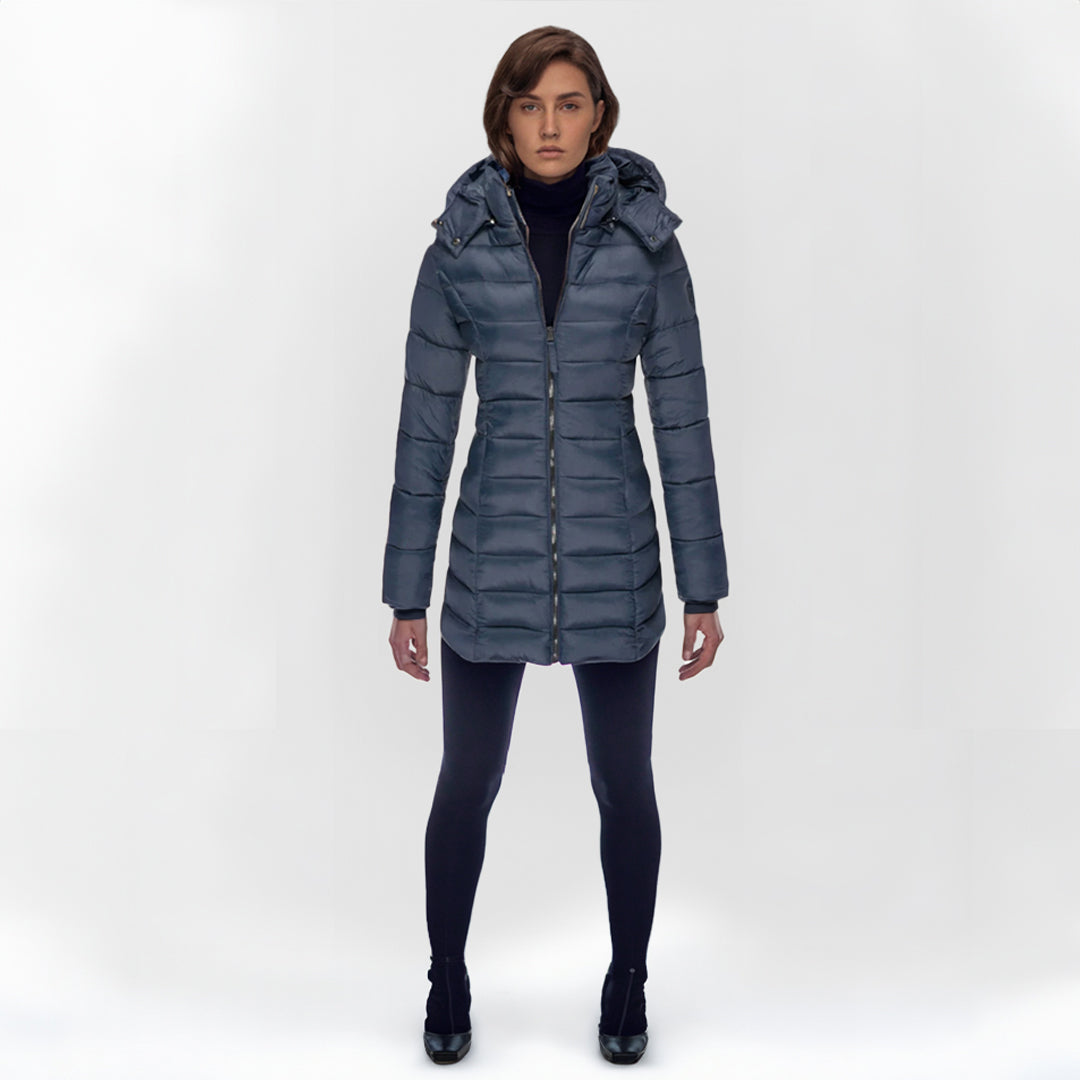 Women's Long Down Coat – Hooded Winter Puffer