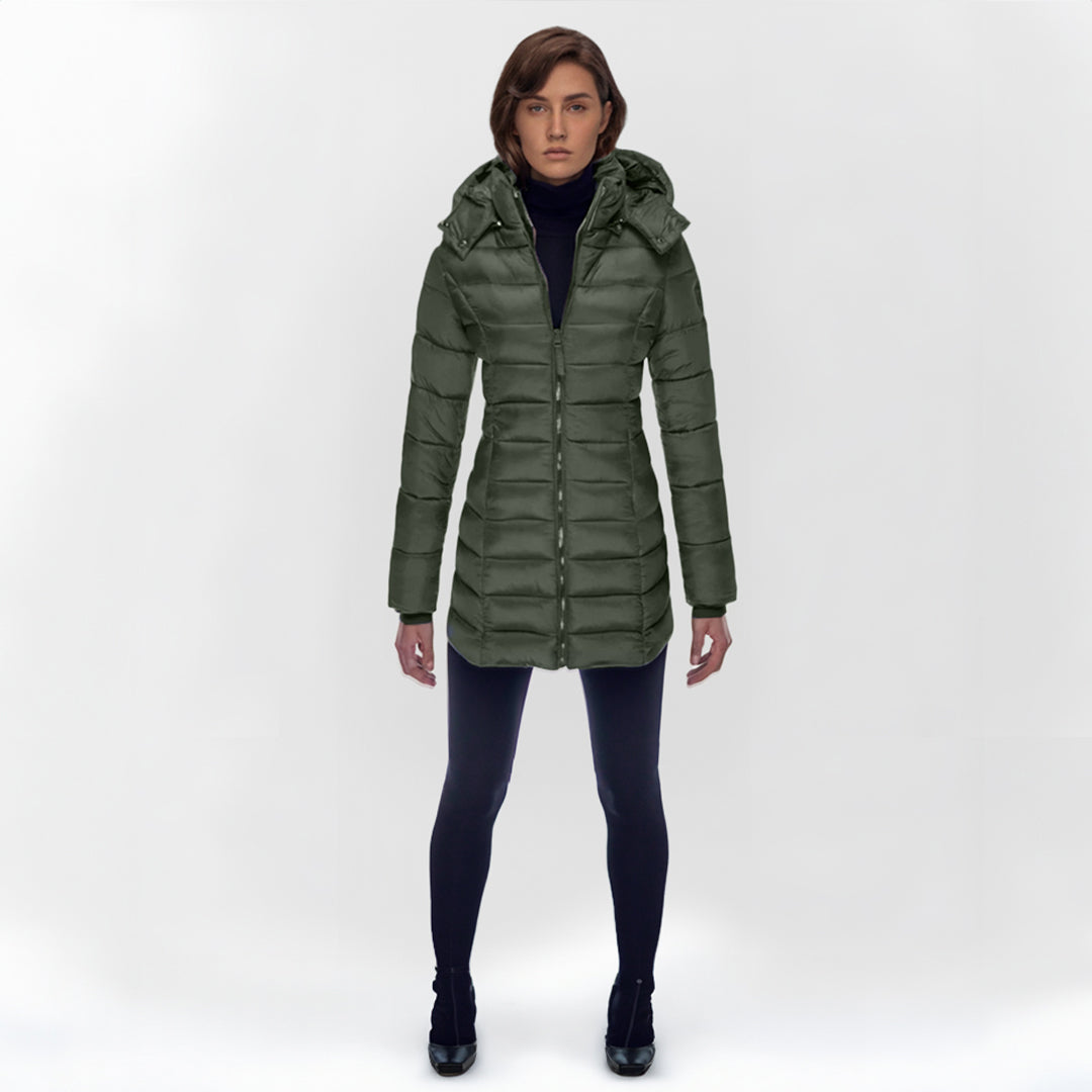 Women's Long Down Coat – Hooded Winter Puffer