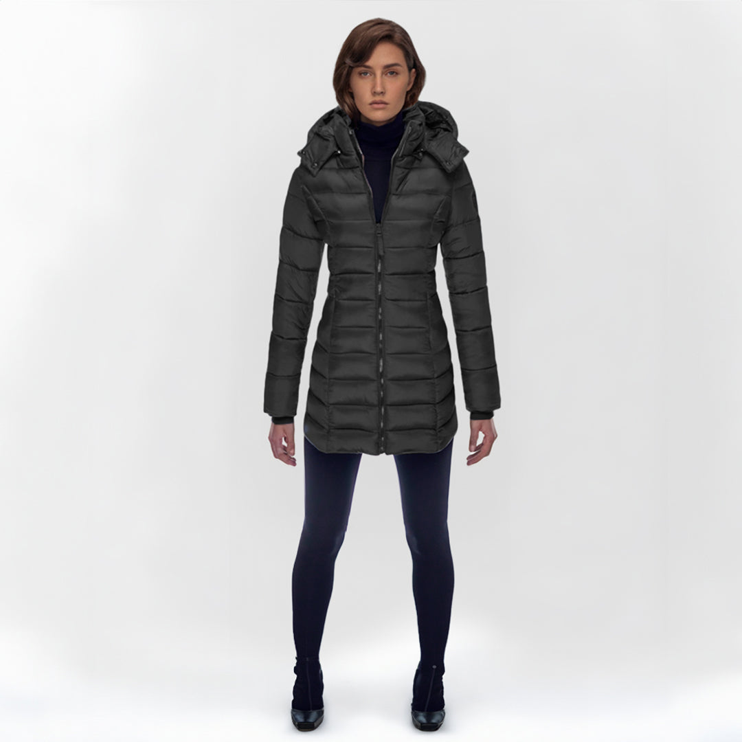 Women's Long Down Coat – Hooded Winter Puffer