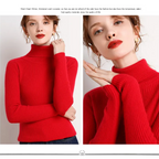 Women's Classic Roll Neck Sweater – Turtleneck Winter Knit Sweater