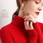 Women's Classic Roll Neck Sweater – Turtleneck Winter Knit Sweater