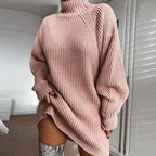 Women's Oversized Longline Sweater – Relaxed Winter Knit Sweater