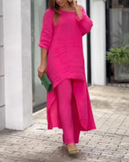 Women's Long Sleeve Leisure Set – Relaxed Top & Coordinated Pants