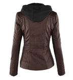 Women's Classic Biker Jacket – Zip-Up Faux Leather Moto Jacket