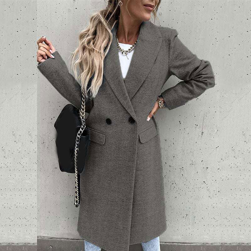 Women's Tailored Longline Coat – Classic Button Front Overcoat