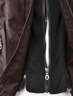 Women's Classic Biker Jacket – Zip-Up Faux Leather Moto Jacket