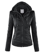 Women's Classic Biker Jacket – Zip-Up Faux Leather Moto Jacket
