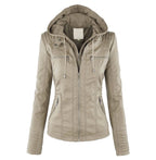 Women's Classic Biker Jacket – Zip-Up Faux Leather Moto Jacket