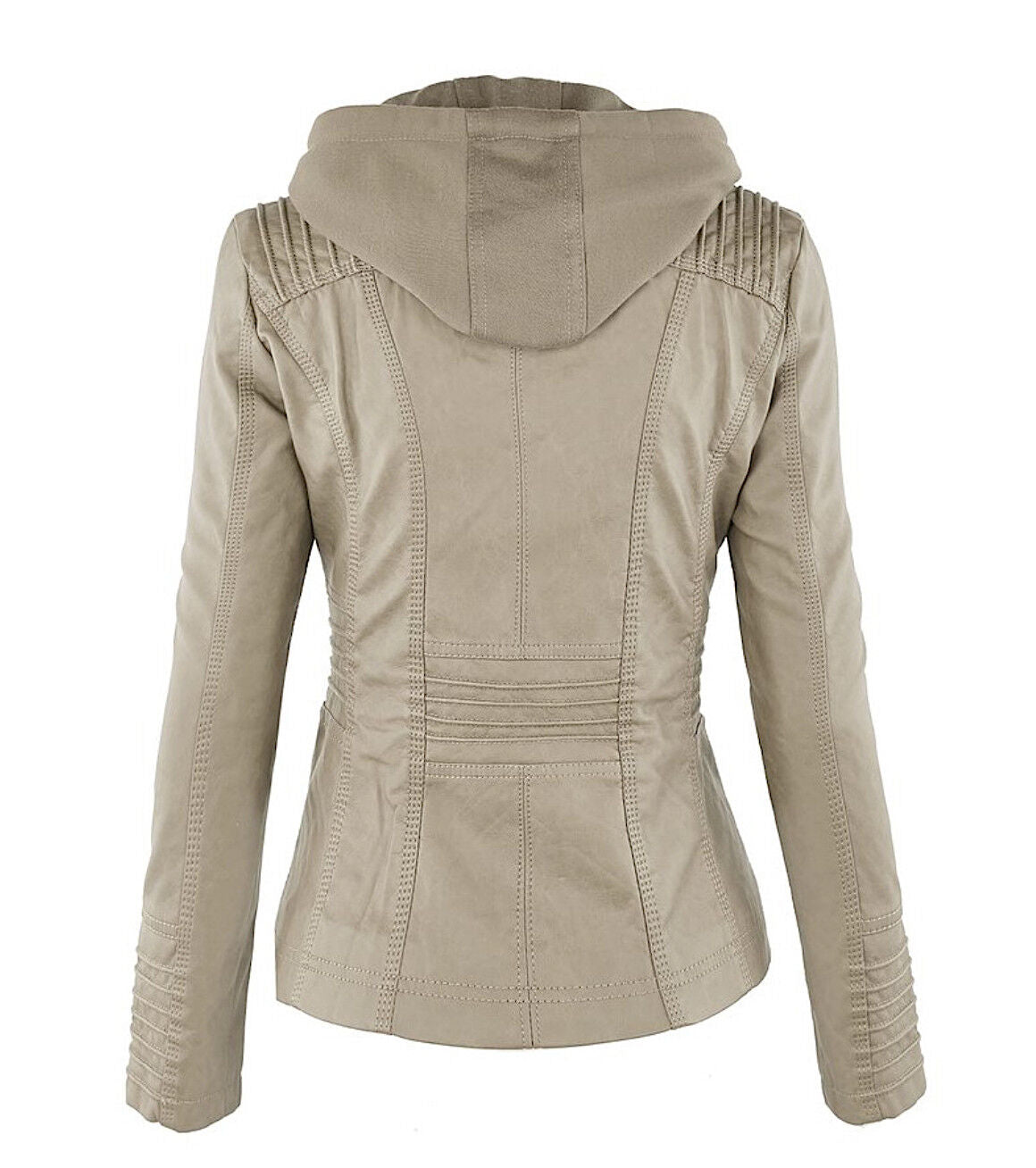 Women's Classic Biker Jacket – Zip-Up Faux Leather Moto Jacket