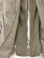 Women's Classic Biker Jacket – Zip-Up Faux Leather Moto Jacket