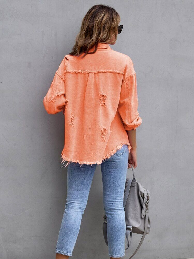 Women's Oversized Casual Jacket – Relaxed Button Front Jacket