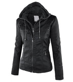 Women's Classic Biker Jacket – Zip-Up Faux Leather Moto Jacket