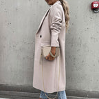 Women's Tailored Longline Coat – Classic Button Front Overcoat