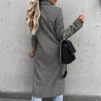 Women's Tailored Longline Coat – Classic Button Front Overcoat