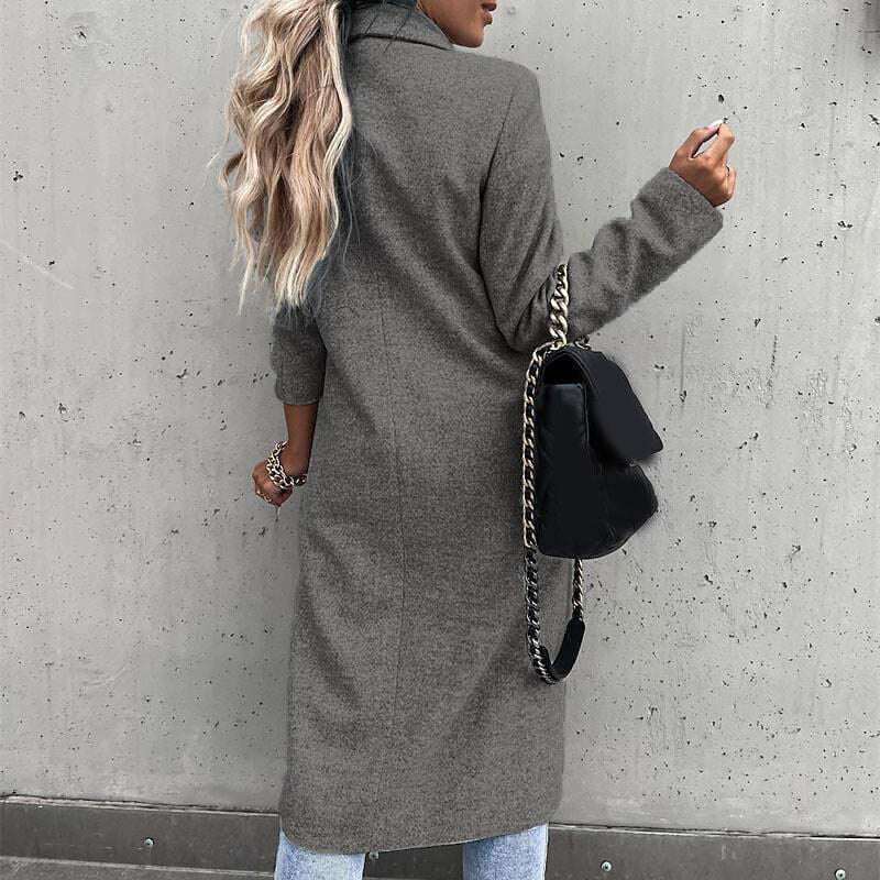Women's Tailored Longline Coat – Classic Button Front Overcoat